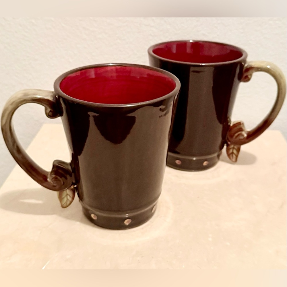 2 “Chocolate Berries” Mugs, by DEMDACO NWTs. 4.75”H  13oz
